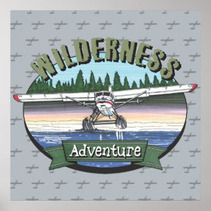 Floatplane Aviation Wilderness Adventure Poster