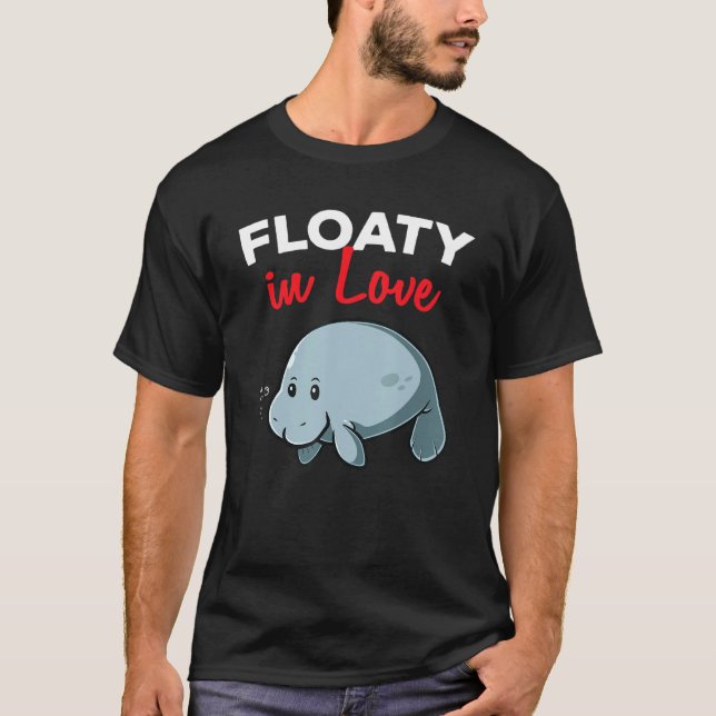 Floaty Potato In Love Manatee Chubby Mermaid Valen T-Shirt (Front)