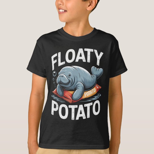 Floaty Tatoes Manatee Funny Sea Cow Ocean Animal L T-Shirt (Front)