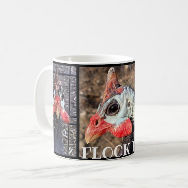 FLOCK IT! Guinea Fowl Coffee Mug (Front Left)