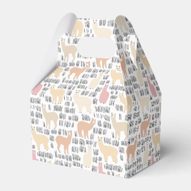 Flock Of Alpacas Pattern Favor Box (Front Side)