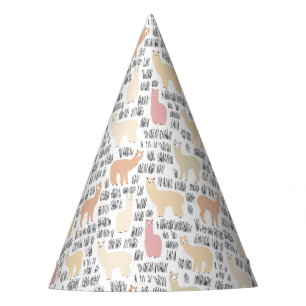 Flock Of Alpacas Pattern Party Hat