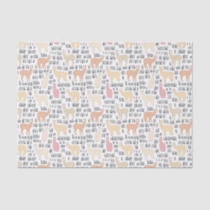 Flock Of Alpacas Pattern Tissue Paper