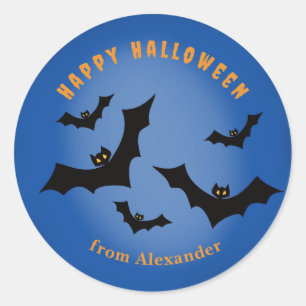 Flock of Bats personalized Classic Round Sticker