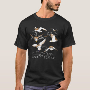Flock Of Beagulls Beagle With Bird Wings Dog T-Shirt