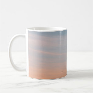FLOCK OF BIRD AT THE BLUE AND ORANGE SKIES COFFEE MUG