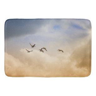 Flock of Birds in Flight Bath Mat