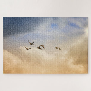Flock of Birds in Flight Jigsaw Puzzle