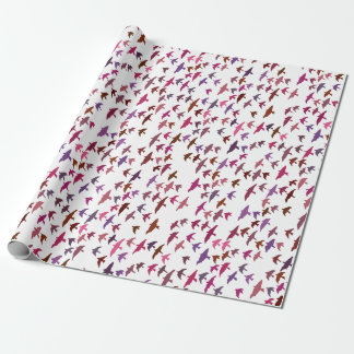 Flock of Birds in Pink and Purple Wrapping Paper