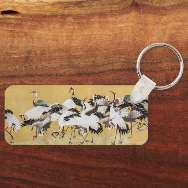 Flock of Cranes (right side) by Ishida Yutei Keychain (Front)