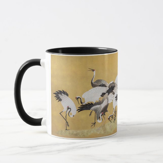 Flock of Cranes (right side) by Ishida Yutei Mug (Left)