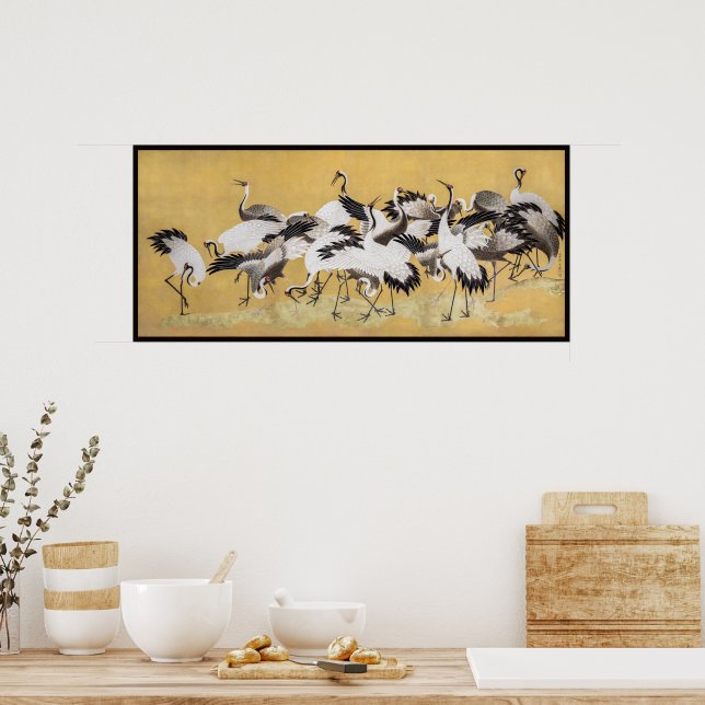 Flock of Cranes (right side) by Ishida Yutei Poster (Kitchen)
