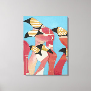 Flock of Flamingos Canvas Print