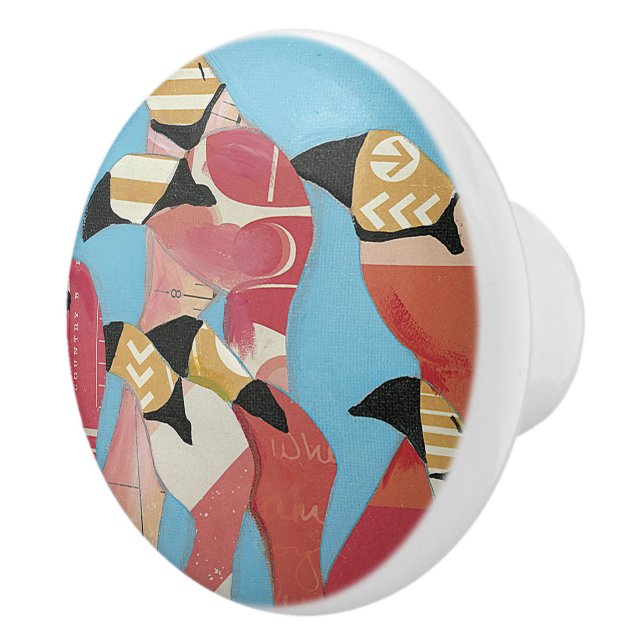 Flock of Flamingos Ceramic Knob (Right)