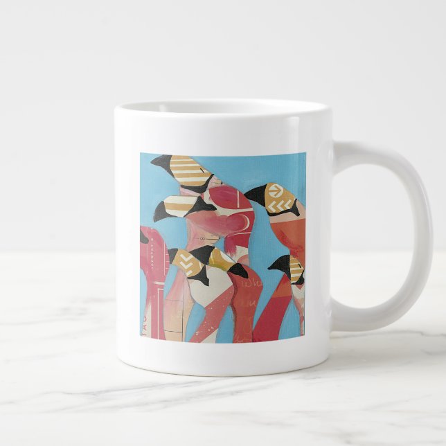 Flock of Flamingos Large Coffee Mug (Right)