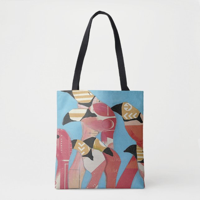 Flock of Flamingos Tote Bag (Front)