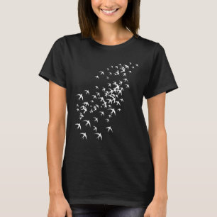Flock of Flying Birds - Swarm of Swallows for Natu T-Shirt