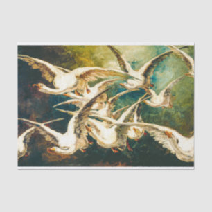 Flock of Geese Decoupage Tissue Paper