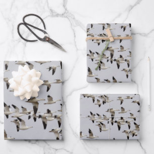 Flock of Geese in Flight Wrapping Paper Sheet