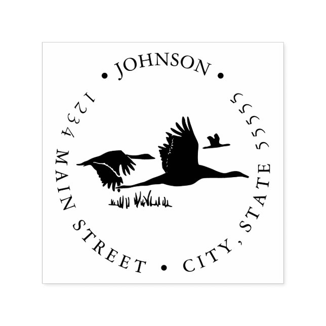 Flock of Geese Return Label Self-inking Stamp (Design)
