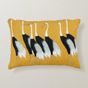 FLOCK OF JAPANESE CRANES    ACCENT PILLOW