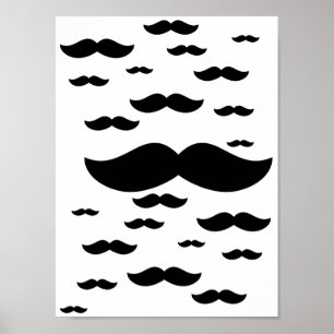 Flock of moustaches Poster