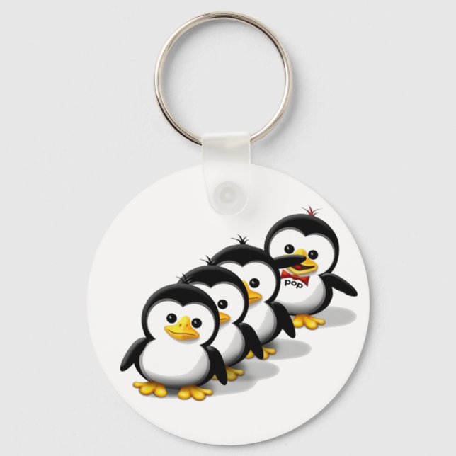 Flock of Penguins Keychain (Front)