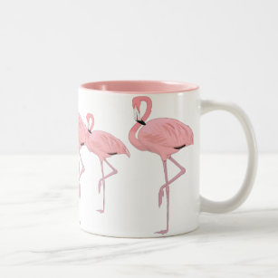 flock of pink flamingos Two-Tone coffee mug