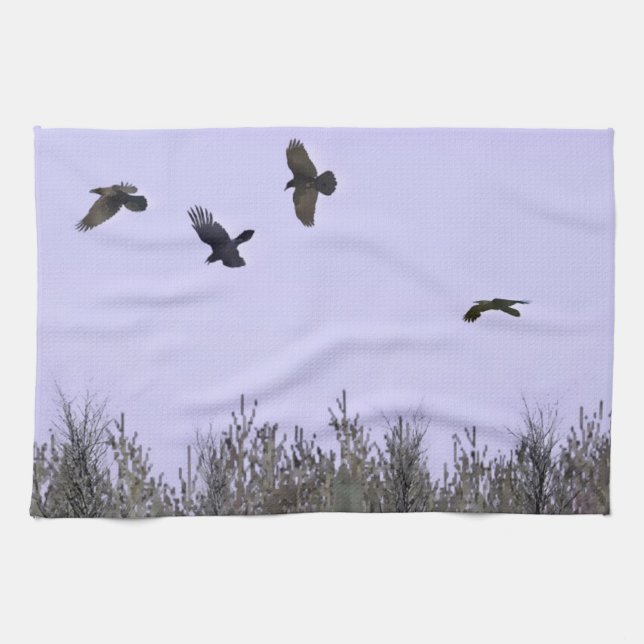 Flock of Ravens Kitchen Towel (Horizontal)