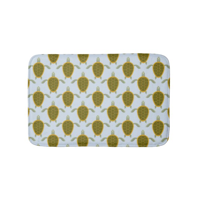 Flock Of Sea Turtles Pattern Bath Mat (Front)