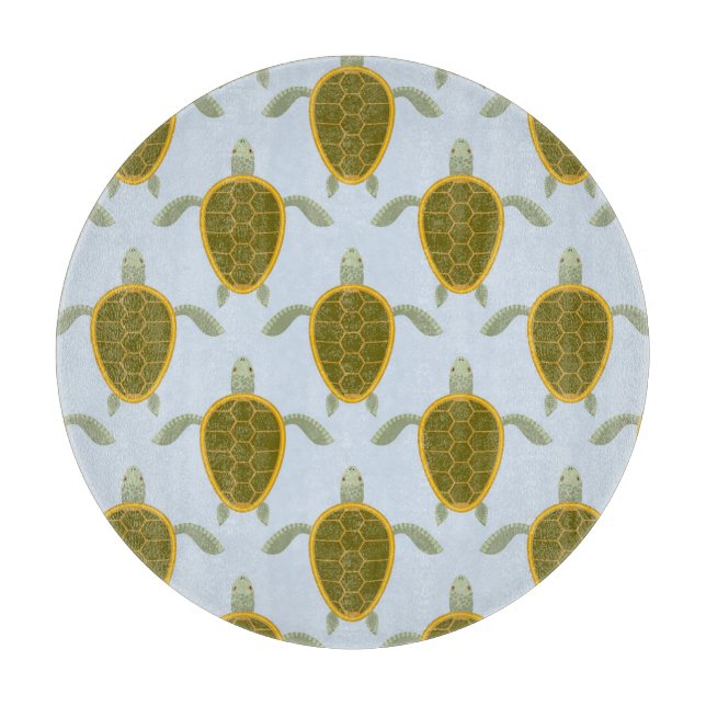 Flock Of Sea Turtles Pattern Cutting Board (Front)