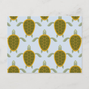 Flock Of Sea Turtles Pattern Postcard