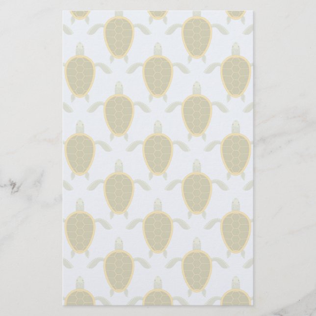 Flock Of Sea Turtles Pattern Stationery (Front)