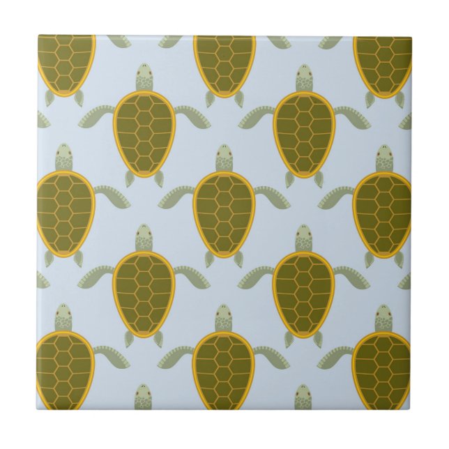 Flock Of Sea Turtles Pattern Tile (Front)