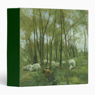 Flock of sheep in a forest, Anton Mauve Binder