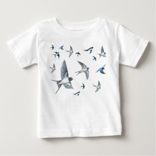  Flock of swallow birds flying Baby T-Shirt