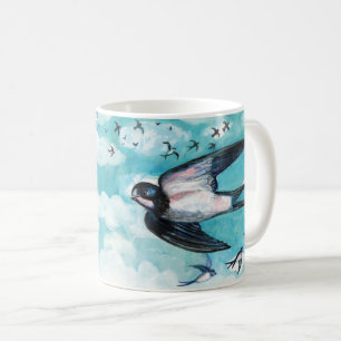 Flock of Swallows Flying   Coffee Mug