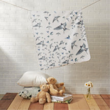 Flock of Swallows in Flight