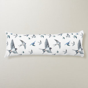 Flock of Swallows in Flight Body Pillow