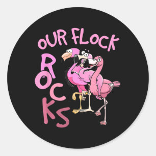 Flock Rocks Flamingo Matching Family Vacation Classic Round Sticker