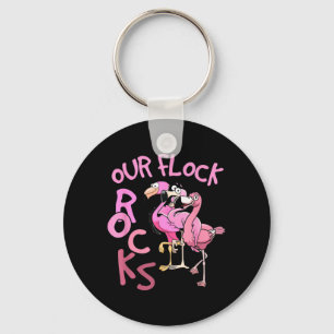 Flock Rocks Flamingo Matching Family Vacation Keychain