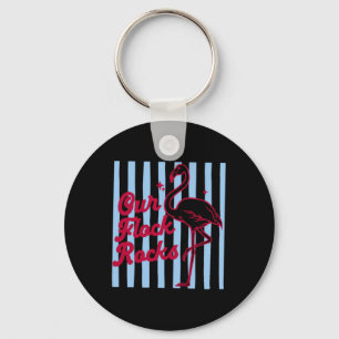 Flock Rocks Flamingo Summer Family Funny Best Keychain
