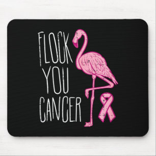 Flock You Breast Cancer Flamingo Pink Ribbon Aware Mouse Pad