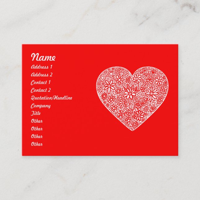 Flocked Heart Business Card (Front)