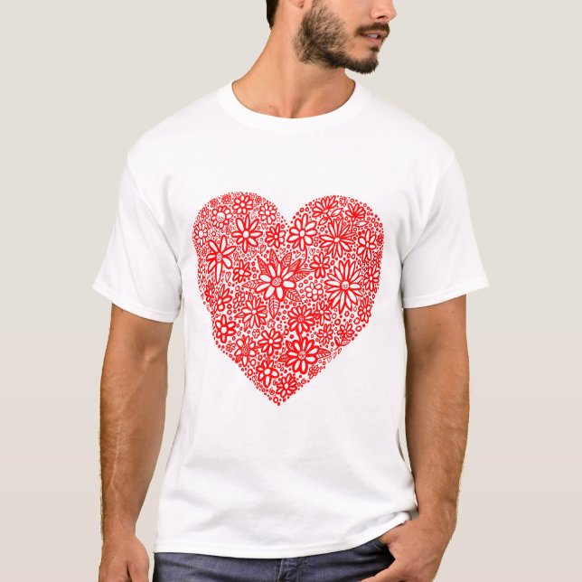 Flocked Heart - Customized T-Shirt (Front)