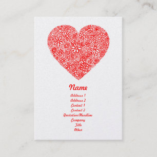 Flocked Heart - Gold - Vertical Business Card