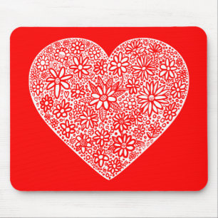 Flocked Heart Mouse Pad