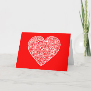 Flocked Heart Valentine Holiday Card