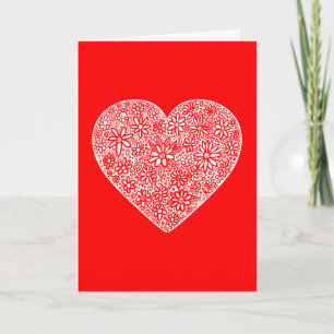 Flocked Heart Valentine - II Holiday Card