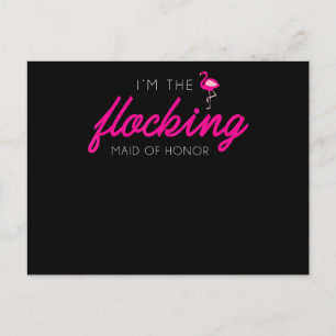 Flocking Maid Of Honour Flamingo Bachelorette Part Holiday Postcard